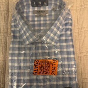 Kenneth Cole Reaction Light Blue Plaid Men's Shirt